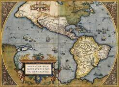 Une carte de l'Amérique (Abraham Ortelius) - Muzeo.com