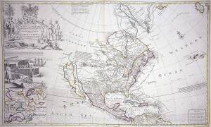 Une carte double page de l'Amérique du Nord (Ecole anglaise) - Muzeo.com