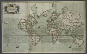 Une nouvelle et correcte carte du monde à partir d'un atlas de la mer (Ecole anglaise) - Muzeo.com