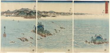 Vue de tourbillons dans la province d'Awa, 1857 (Hiroshige) - Muzeo.com