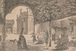 Vue du château de Trianon prise dans le jardin français (Louis Nicolas de Lespinasse) - Muzeo.com