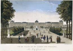 Vue du palais et du jardin des Tuileries, prise de la grande allée (Auguste II Blanchard) - Muzeo.com