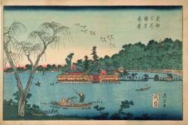 Vue printanière du sanctuaire Benten (Keisai Eisen) - Muzeo.com