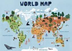 Carte du monde pour les enfants (Jotadejai) - Muzeo.com