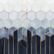 Hexagones bleus doux (Elisabeth Fredriksson) - Muzeo.com