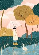 Marcher sous une pluie d'automne (Bea Muller) - Muzeo.com