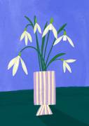 Perce-neige dans un vase rayé (Bea Muller) - Muzeo.com