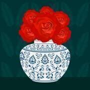 Vase Ming avec Roses (Claire Huntley) - Muzeo.com