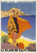 La plage de Calvi (Roger Broders) - Muzeo.com