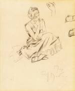 Étude d'une femme assise (Alfons Mucha) - Muzeo.com
