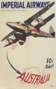 Affiche Imperial Airways, publicité pour des vols à destination de l'Australie (anonyme) - Muzeo.com