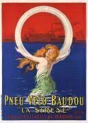 Affiche publicitaire des pneus de vélo 'La Sirene' fabriqués par Pneu Velo Baudou (Leonetto Cappiello) - Muzeo.com