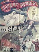 Affiche publicitaire «Les fantômes et la maison du diable» au Théâtre Robert-Houdin (Ecole Française) - Muzeo.com