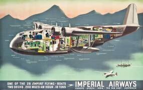 Affiche publicitaire pour les 'Flying Boats' d'Imperial Airways (Ecole anglaise) - Muzeo.com
