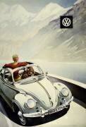 Affiche publicitairre pour la Volkswagen Coccinelle (anonyme) - Muzeo.com