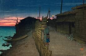 Aikawacho sur l'île de Sado (Hasui Kawase) - Muzeo.com