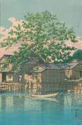 Arrêt de Kuriwatashi à Funabori (Hasui Kawase) - Muzeo.com