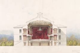 Avant-projet pour le Casino de Royan, coupe transversale sur le théâtre (Gaston Redon) - Muzeo.com