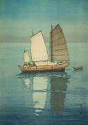 Bateaux à voile : après-midi (Hiroshi Yoshida) - Muzeo.com