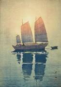 Bateaux à voile : Matin (Hiroshi Yoshida) - Muzeo.com