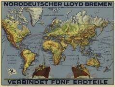 Carte mondiale de la LLoyd d'Allemagne du Nord (anonyme) - Muzeo.com