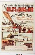Chemin de fer d'Orléans. Billets de Bains de Mer pour les plages de Bretagne ... (Louis Tauzin) - Muzeo.com