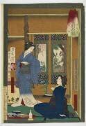 Courtisanes se préparant pour les activités de la soirée (Tsukioka Yoshitoshi) - Muzeo.com