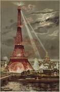 Embrasement de la Tour Eiffel pendant l'Exposition Universelle de 1889 (Georges Garen) - Muzeo.com
