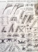 Ensembles et détails des arcs décoratifs de la tour Eiffel - dessin industriel, XIXème siècle (anonyme) - Muzeo.com