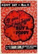 E.Sharp and son's Toffee advert featuring rememberance poppy (anonyme) - Muzeo.com