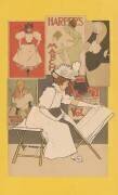 Femme assise à un stand à la recherche d'imprimés (Armand Rassenfosse) - Muzeo.com