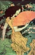 Femme avec un éventail (Eugène Grasset) - Muzeo.com