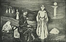 Femmes sur la plage dans la nuit (Edvard Munch) - Muzeo.com