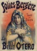 Folies-Bergère. Tous les soirs la Belle Otéro : [portrait en buste avec voile bleu] (anonyme) - Muzeo.com