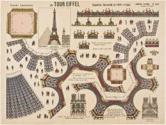 Imagerie d'Epinal: jeu de construction: la Tour Eiffel (anonyme) - Muzeo.com
