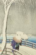 La neige à Yanagibashi (Ohara Koson) - Muzeo.com
