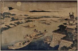La rivière Yudogawa (la lune). (Hokusai) - Muzeo.com