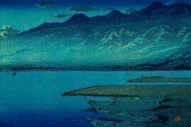 Le clair de lune sur le lac Kamo dans l'île de Sado (Getsumei no Kamoko [Sado]), de la série 