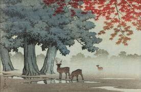 Le parc de Nara (Hasui Kawase) - Muzeo.com