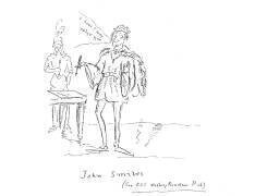 Le roi Jean sourit alors qu'il signe la Magna Charta (Aubrey Beardsley) - Muzeo.com