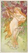 Les quatre saisons : le Printemps (Alfons Mucha) - Muzeo.com