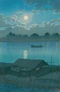 Lune sur la rivière Arakawa à Akabane (Hasui Kawase) - Muzeo.com