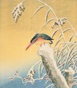 Martin-pêcheur dans la neige (Ohara Koson) - Muzeo.com