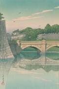 Matin au pont de Nijūbashi (Hasui Kawase) - Muzeo.com