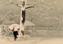 Neige à la rivière Sumida (Kiyochika Kobayashi) - Muzeo.com