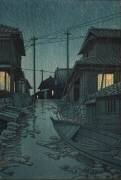 Pluie du soir à Kawarago (Hasui Kawase) - Muzeo.com