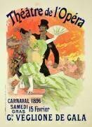 Reproduction d'une affiche annonçant le carnaval de 1896 au Théâtre de l'Opéra (Jules Chéret) - Muzeo.com