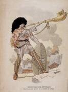 Soldat gaulois sonnant du cor de la guerre (Eugène Grasset) - Muzeo.com
