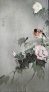 Tarier des prés et fleur en fleurs (Ohara Koson) - Muzeo.com