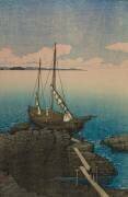 Un bateau chargé de maçonnerie, province d'Awa (Ishizumu fune [Boshu]), de la série 